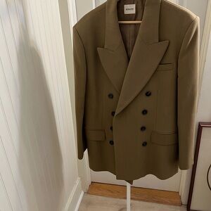 KHAITE Double-Breasted Tan Pea Coat